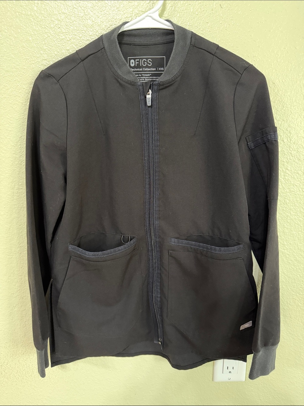 FIGS Scrub Jacket // Zip Up Technical Bomber Jacket